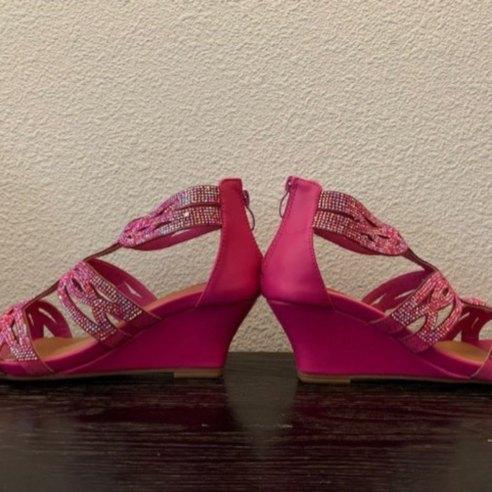 Fuchsia Wedge Sandals -  Patrizia by Spring Step - 9